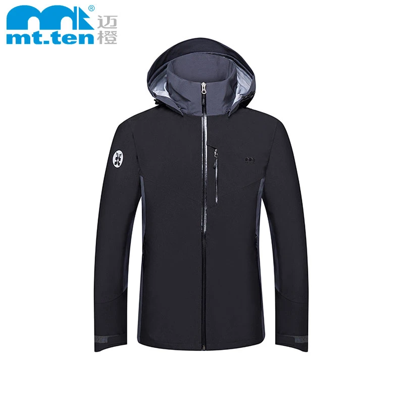 迈橙户外防风防水连帽冲锋外套