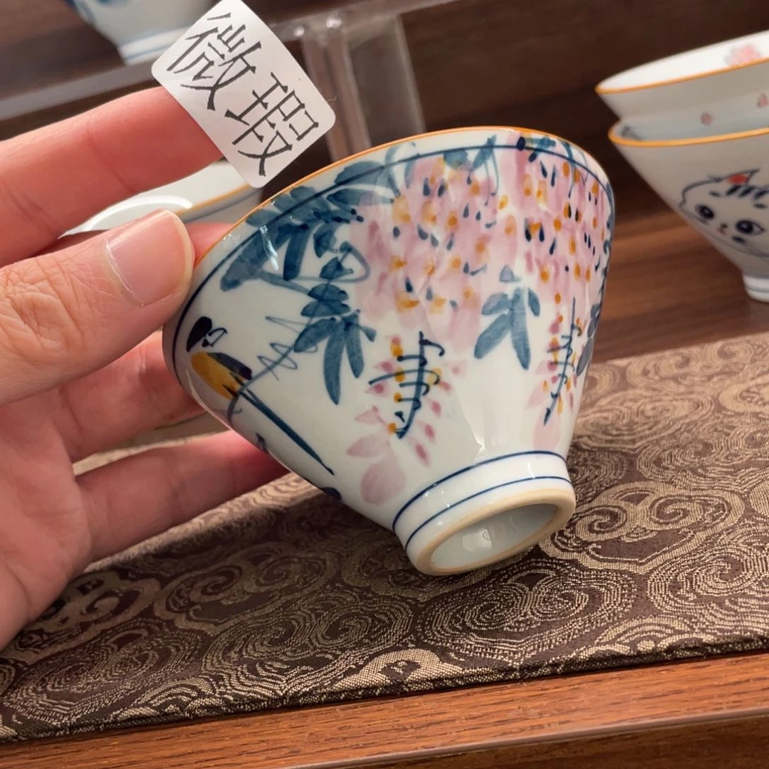 釉下手绘茶具微瑕