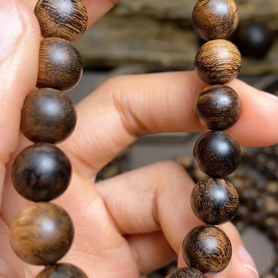 沉香手串越南芽庄黄棋楠瘤疤1.0单圈