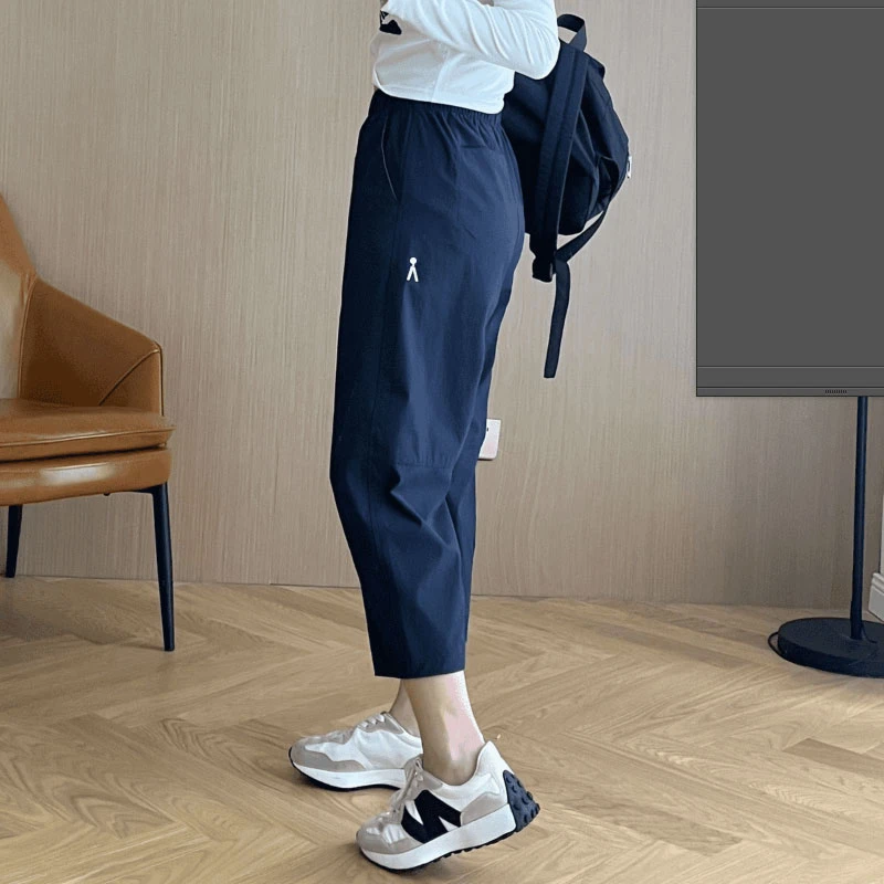 XVRV【夏上新】冰丝速干九分裤女薄款显瘦百搭小脚高腰宽松休闲裤