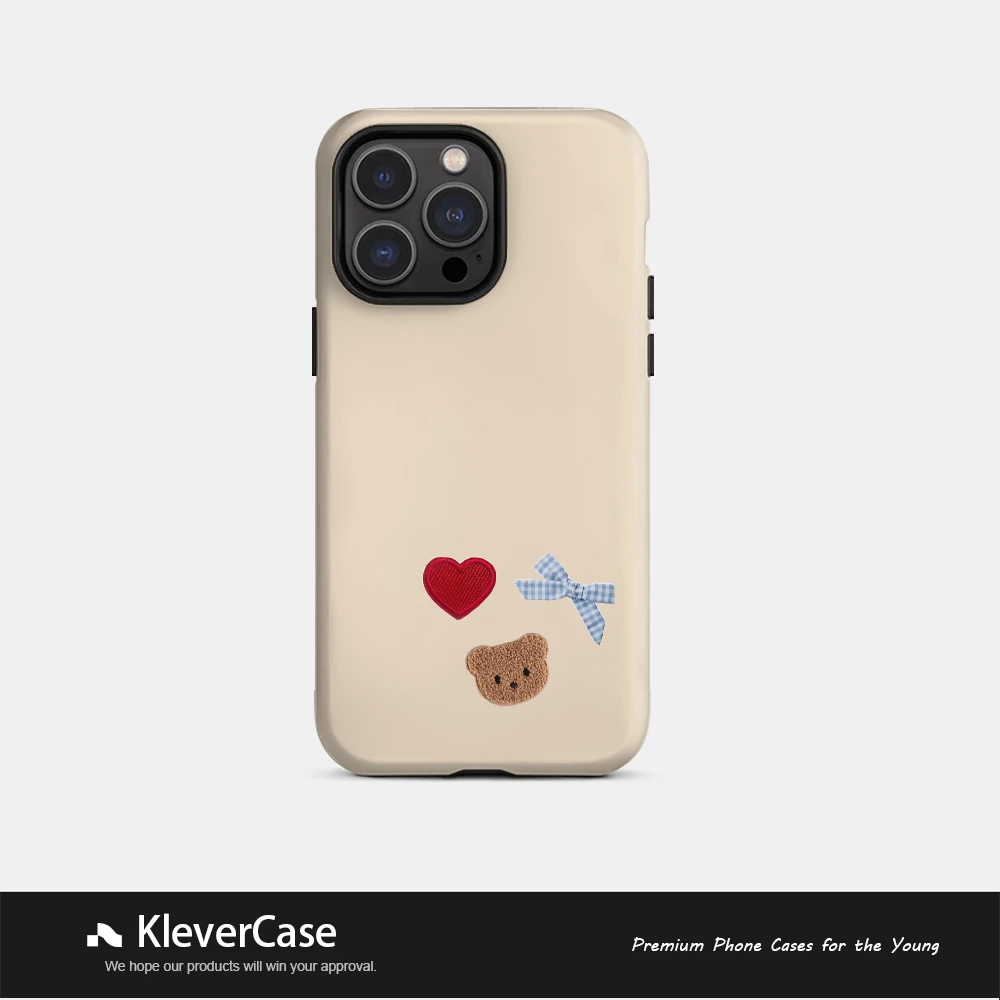 爱心小熊二合一磨砂菲林壳适用苹果16pro/华为/小米/vivo