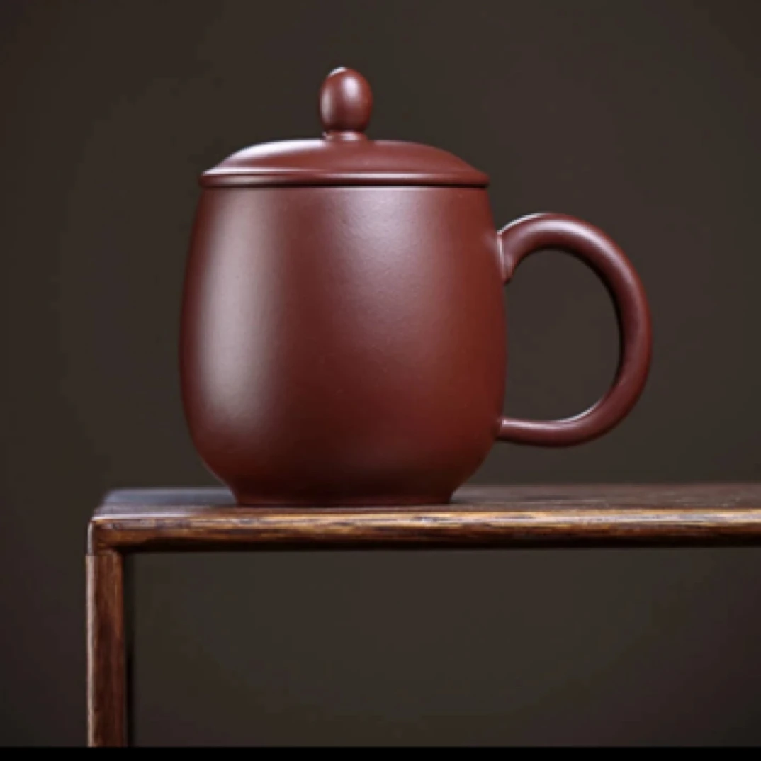 宜兴紫砂光素单杯龙血砂材质大龙蛋泡茶实用茶杯
