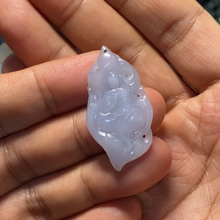 李****翡翠未镶嵌颈饰天然缅甸翡翠A货悟道吊坠