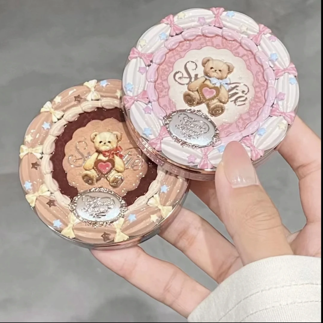 【热卖爆款】花知晓新款甜心小熊系列四色遮瑕盘正装正品