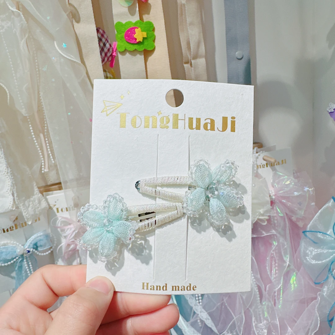 A008-绿色花朵拜拜【满15包邮发货】可爱仙女儿童发饰