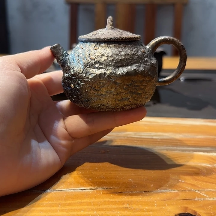 柴烧黑陶手工精品壶