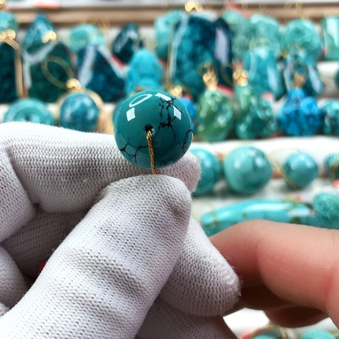 绿松石未镶嵌车挂直径17.2