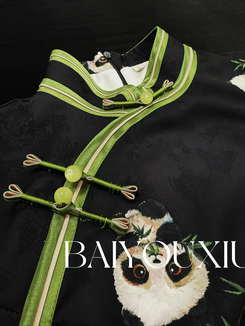 白幼秀【港款】白幼秀中式复古气质中长款旗袍3526