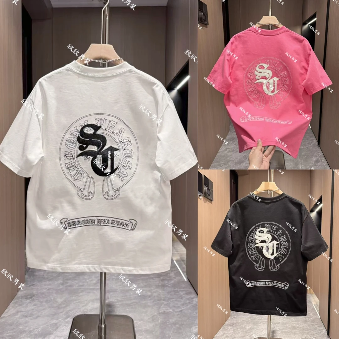 百棉纯棉潮牌刺绣痞帅时尚休闲男士短袖