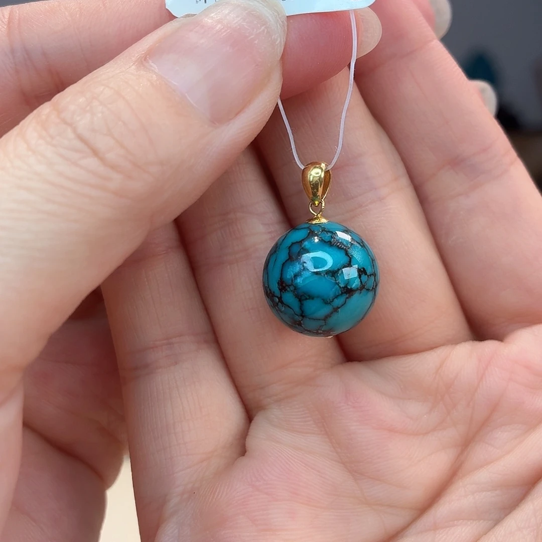 绿松石18K金镶嵌颈饰