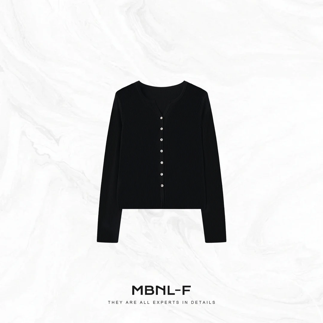 MBNL-F“贝壳扣开衫” 2025S/S新品 美利奴极简羊毛衣 秦磊JN-SY116