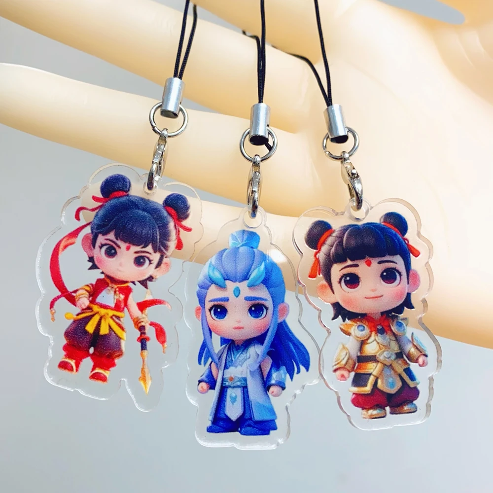 哪吒魔童闹海手办玩偶手机链挂件卡通动漫高颜值钥匙扣书包挂饰