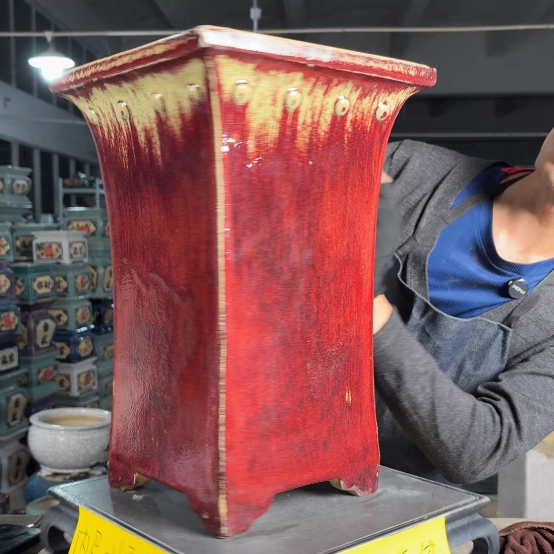 一风堂石湾花盆 内22*37修补痕迹微瑕