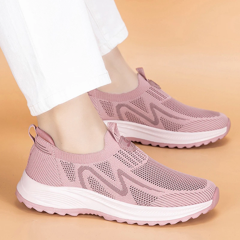 中老年舒适老人鞋官方正品老人鞋女夏季透气舒适一脚蹬妈妈鞋防滑