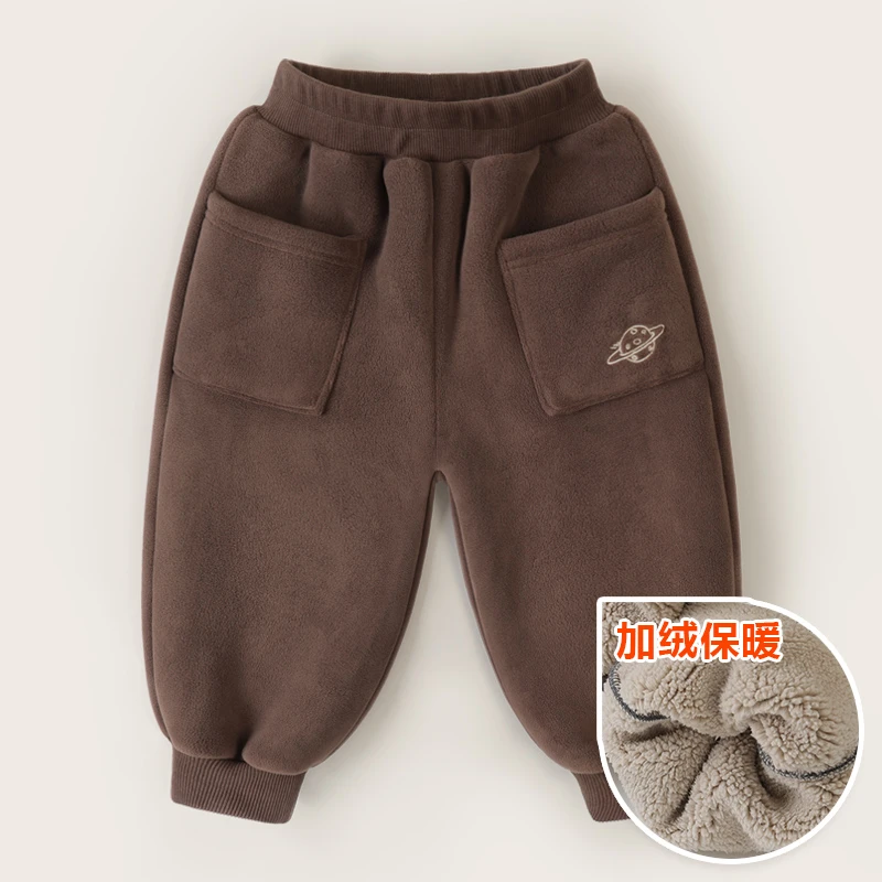 【清仓】右欧男童加绒裤秋冬款棉裤童装儿童宝宝加厚冬装保暖U15141