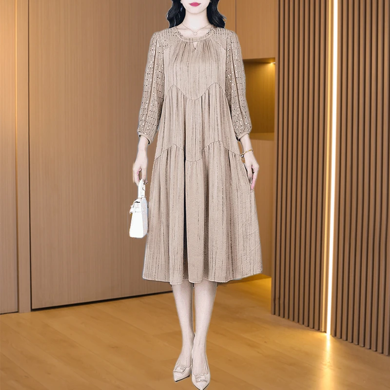 【可蓓儿】小香风连衣裙女2025新款春爆款气质高端喜婆婆婚宴妈妈装