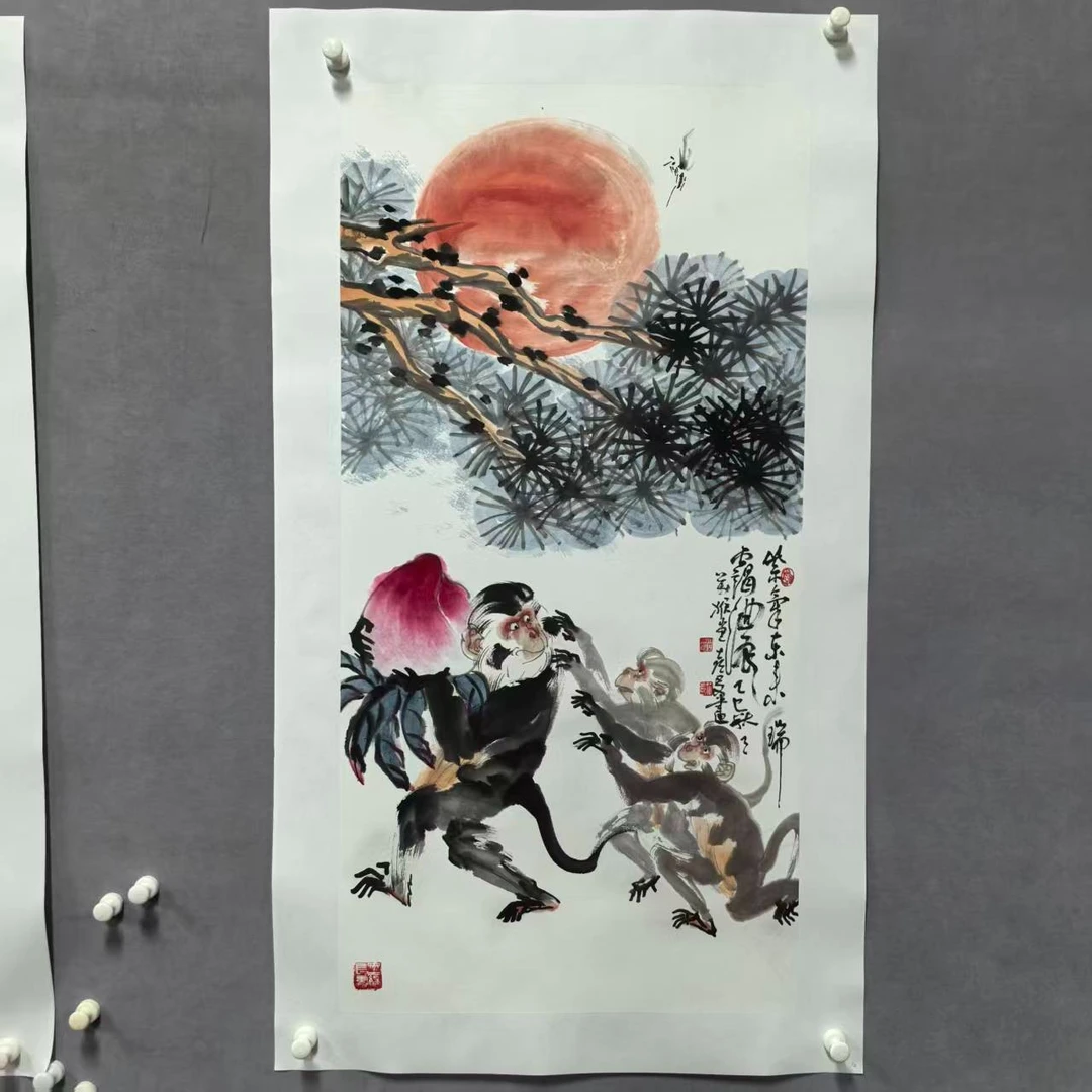 锦泉斋岳喜友亲笔手绘三尺国画作品yxy12