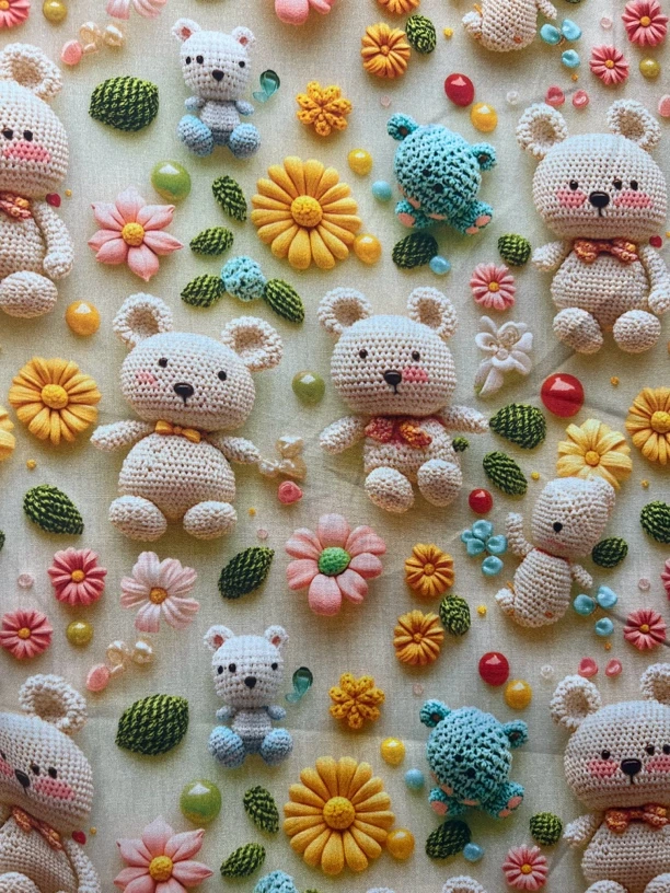 ［丰选］5 D浮雕数码印花小熊连衣裙服装面料