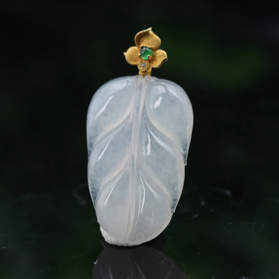 40天然缅甸翡翠A货18k冰叶子/800115/上海嘉禾拍卖