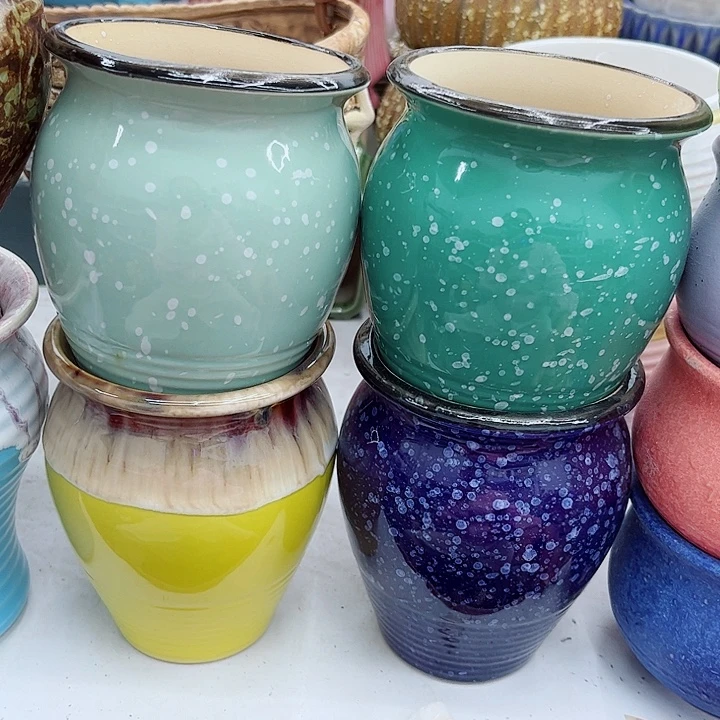 多肉绿植陶瓷花盆9.9包邮，有孔