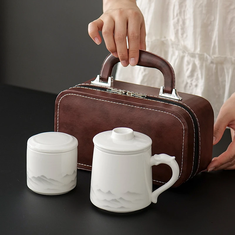 陶瓷过滤泡茶杯茶水分离杯办公室马克杯陶瓷杯带盖杯子伴手礼