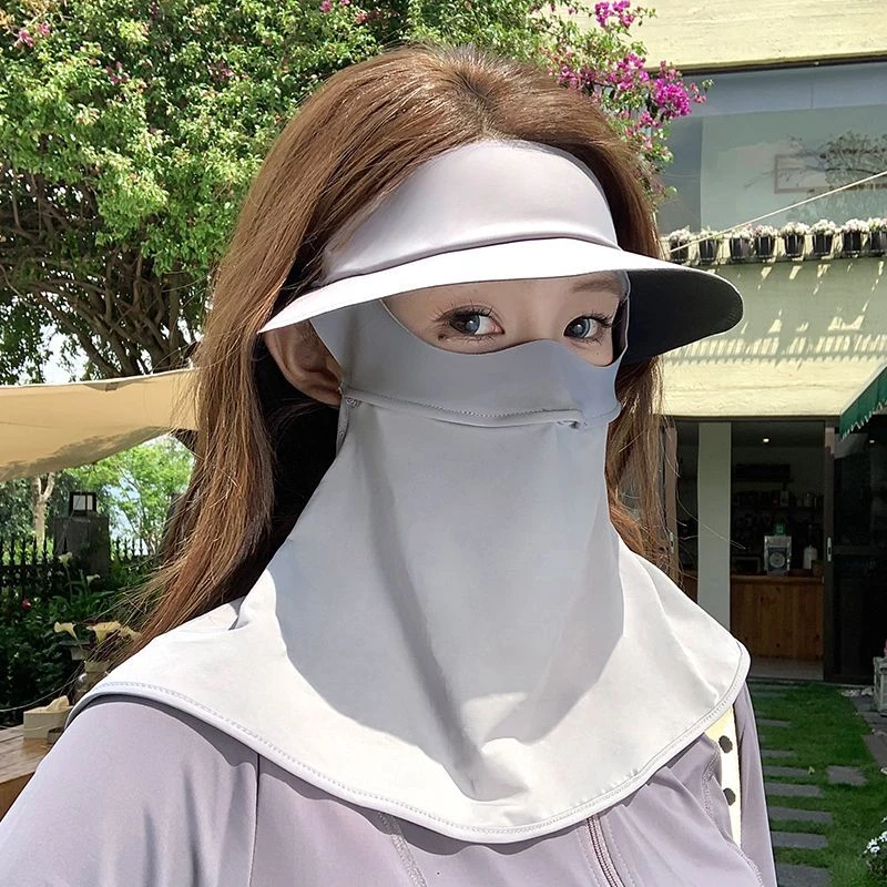 全脸防晒面罩帽子一体护颈遮阳女2025新款夏季脸基尼口罩遮脸