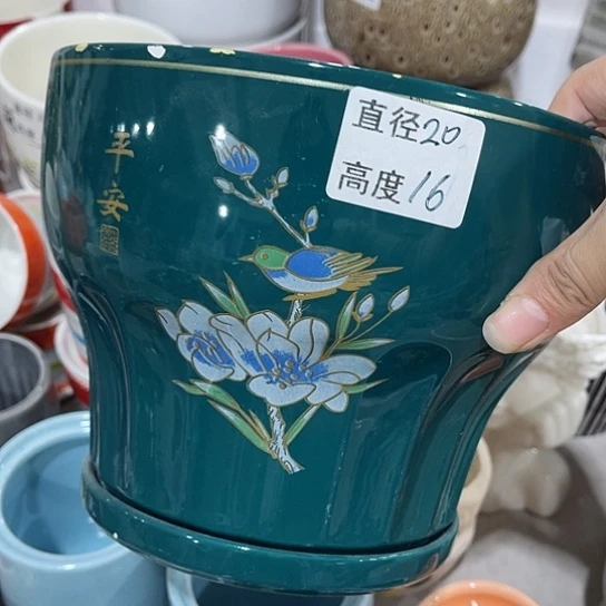 多肉绿植陶瓷花盆9.9包邮，有孔