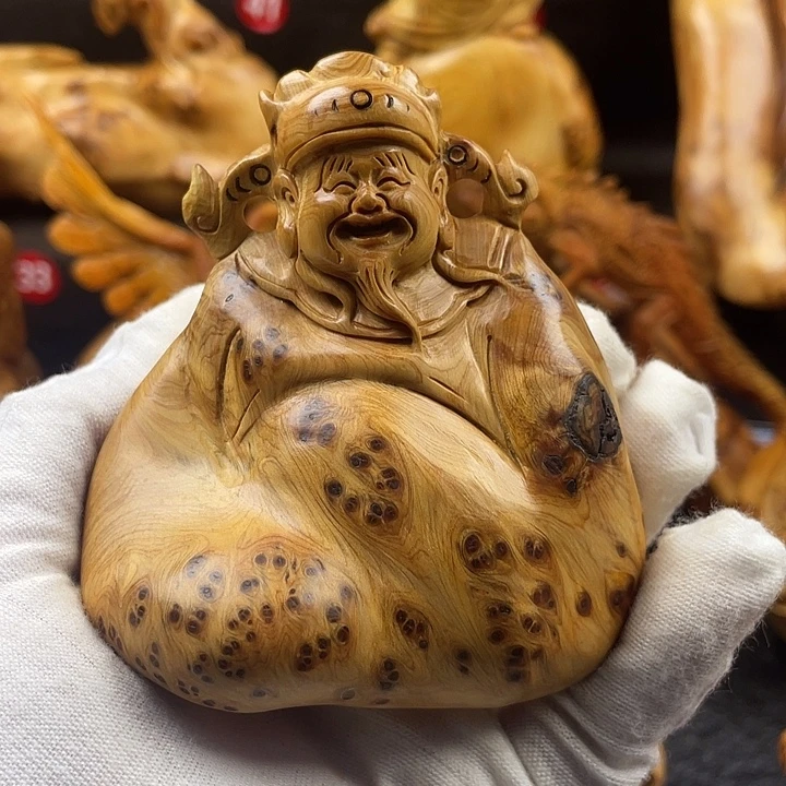 柏木（崖柏）财神手把件
