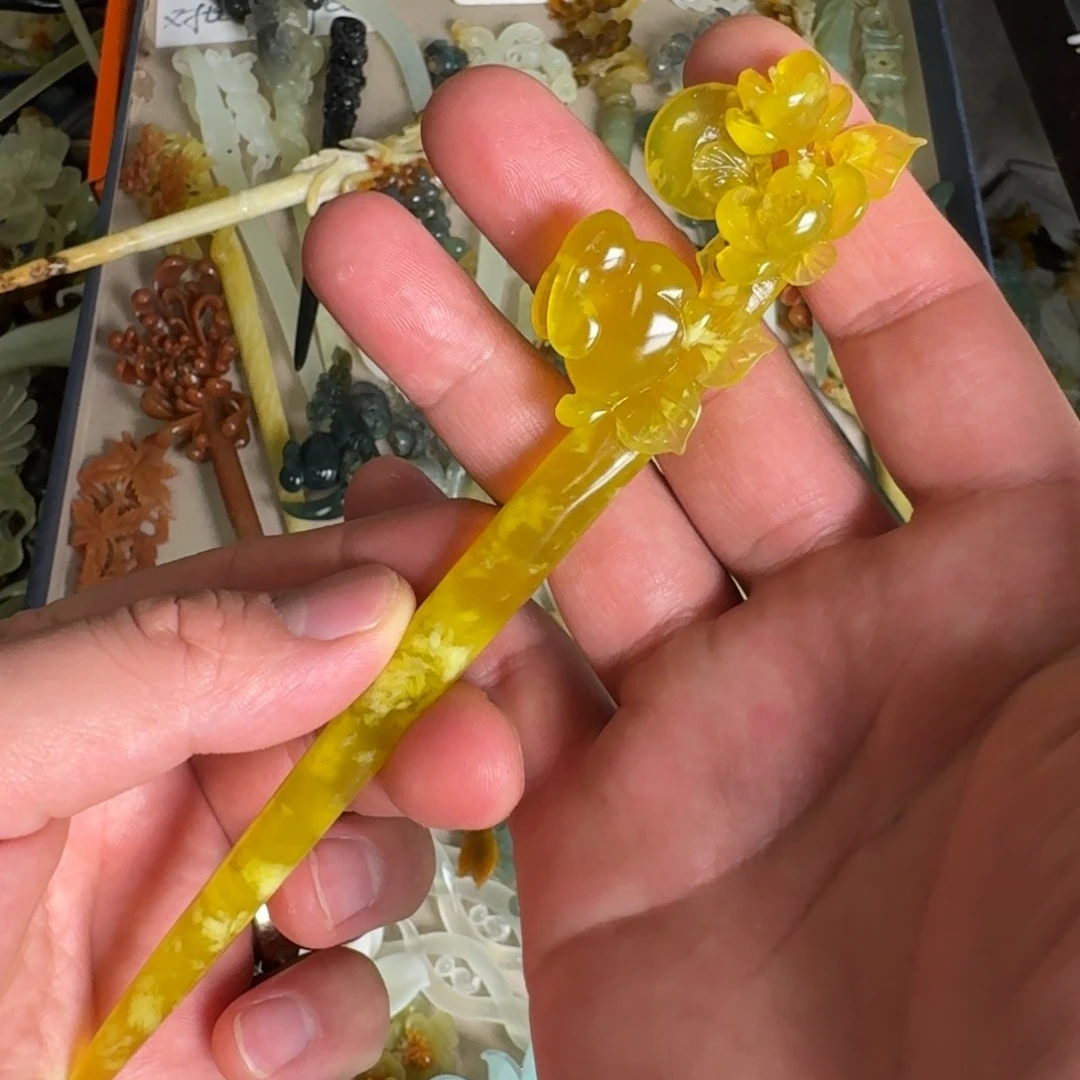岫玉发饰未镶嵌明君玉簪就是好看