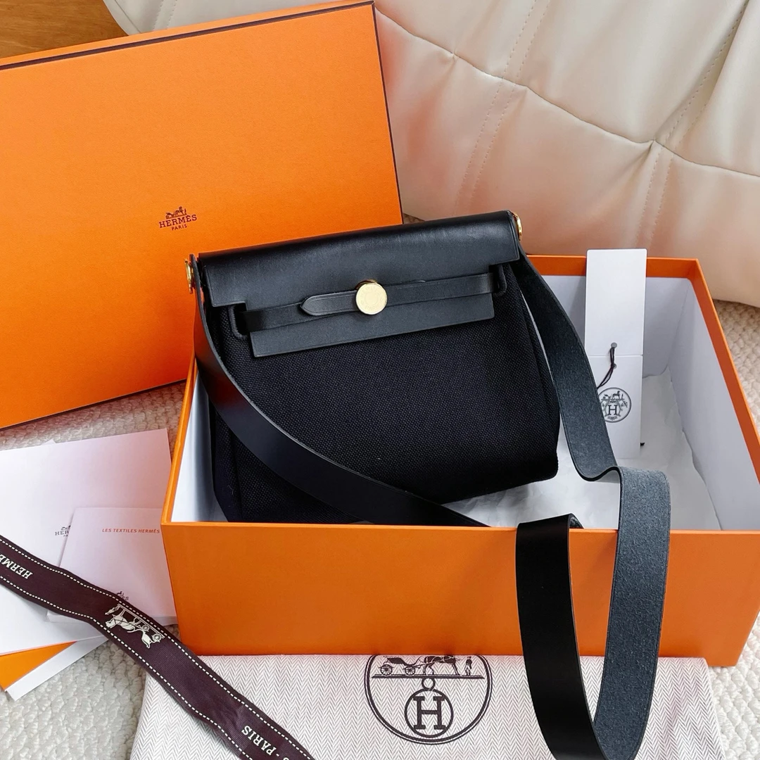 99新 Hermes/爱马仕 黑金herbagmini全套K刻全套 JM12-2528