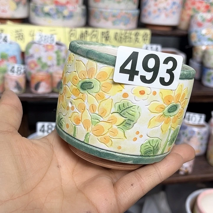 红陶手工制作多肉花盆