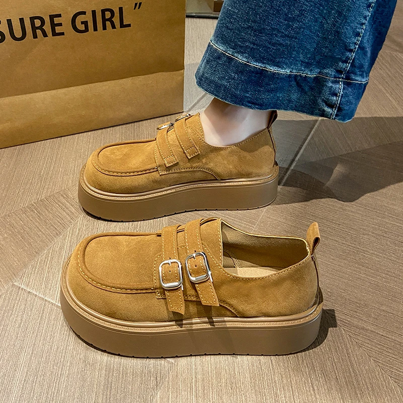 35-42码 大码女鞋41到43宽胖脚新款博肯鞋厚底勃肯鞋子女乐福单鞋