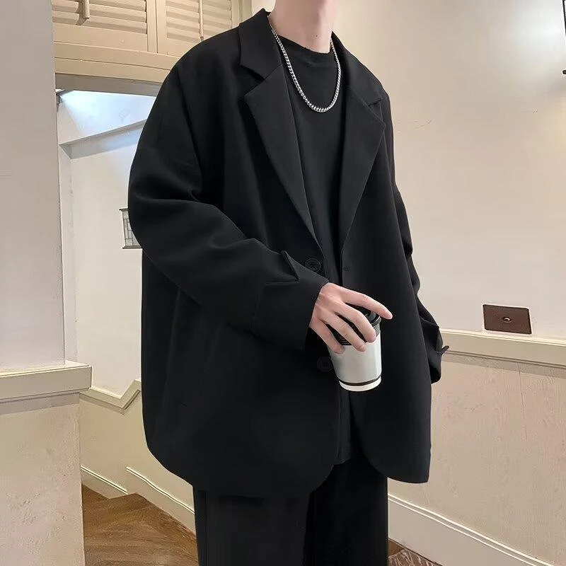 小西装外套男春秋季2025新款高级感痞帅宽松大尺码简约休闲西服上