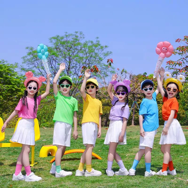 七彩纯色圆领休闲韩版网红夏季学生情侣装时尚T恤上衣D1-4272