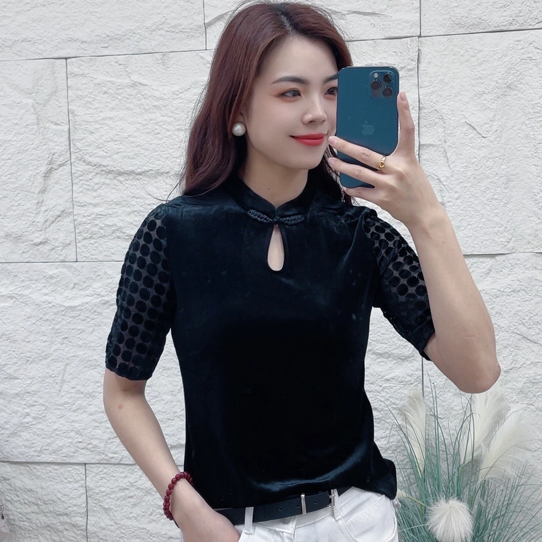 H001立领唐装修身型设计师极简风透气短袖T恤时尚套装网红日常