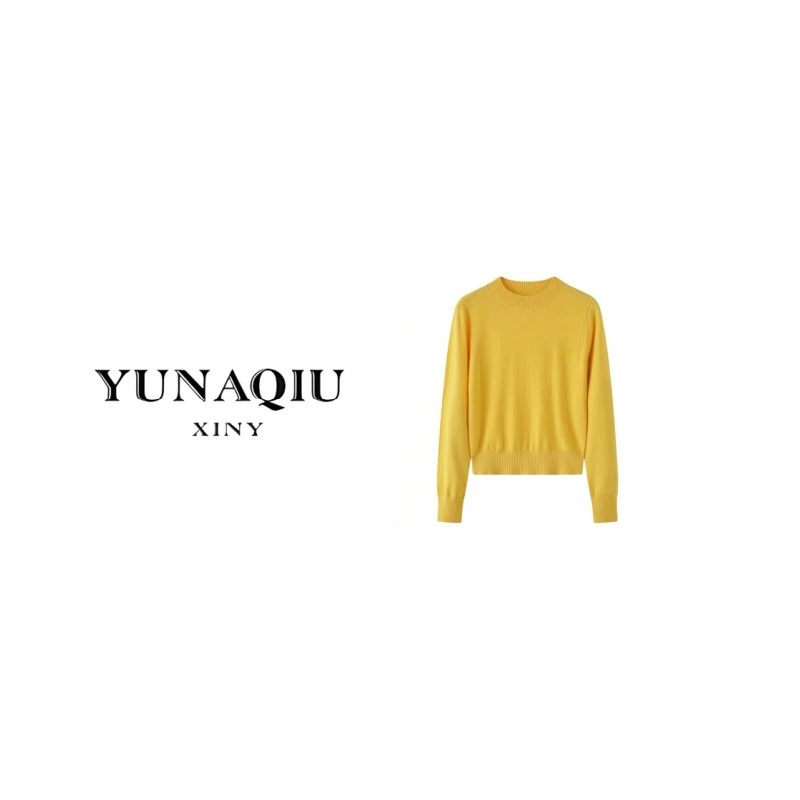 YUNAQIU-早秋套头修身型毛针织衫打底衫-9769