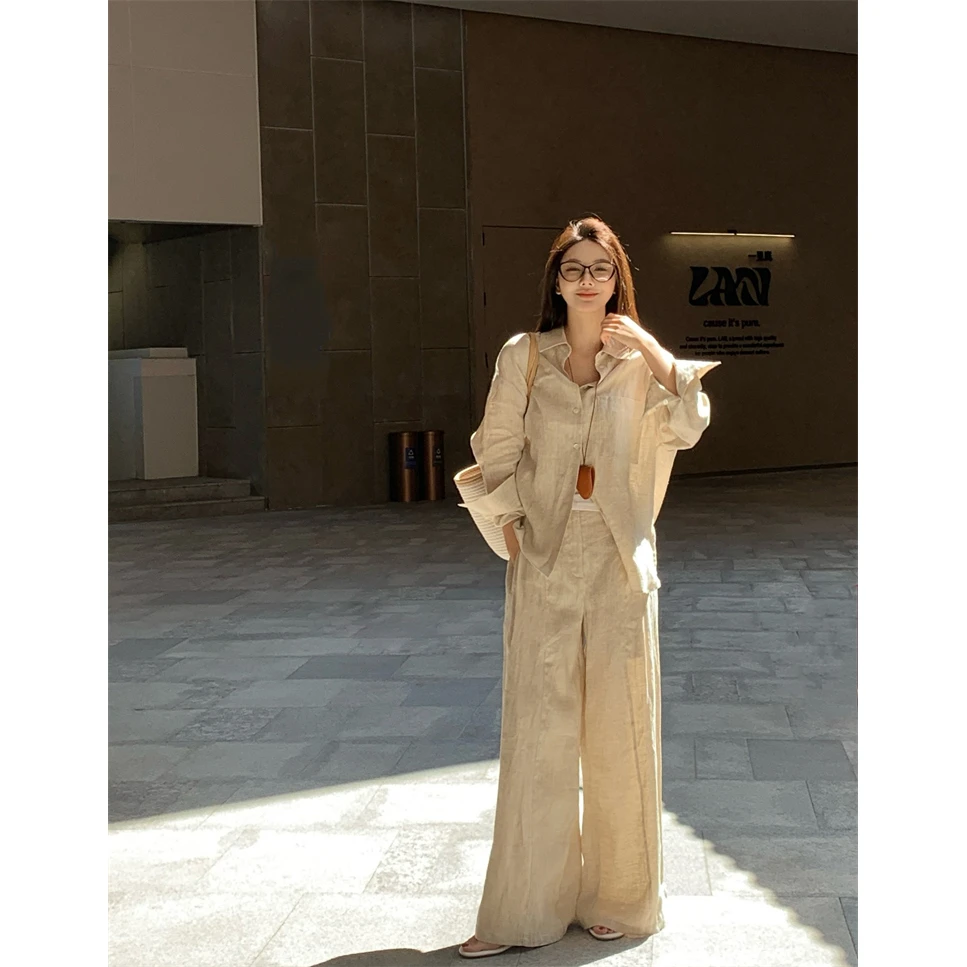 【现货专属】80090   慵懒衬衫休闲裤套装两件套女