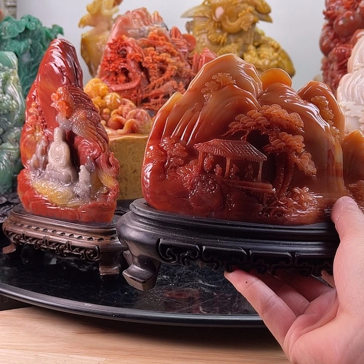 寿山石香山雅聚摆件