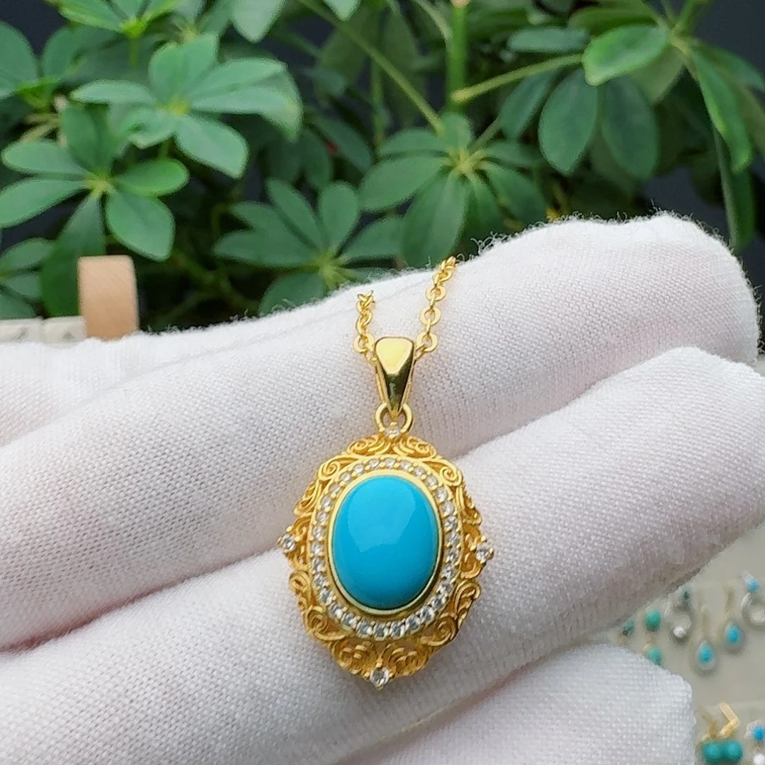 绿松石未镶嵌颈饰吊坠