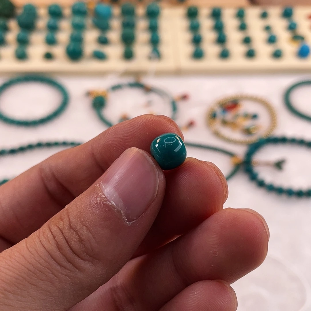 绿松石未镶嵌耳饰