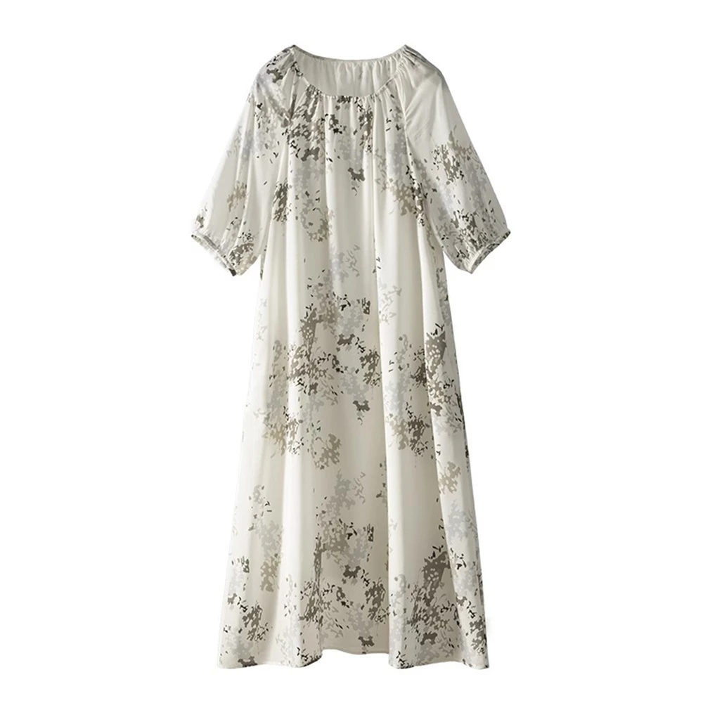 100%桑蚕丝内衬90%聚酯纤维10%氨纶时尚法式收腰女连衣裙 8256787