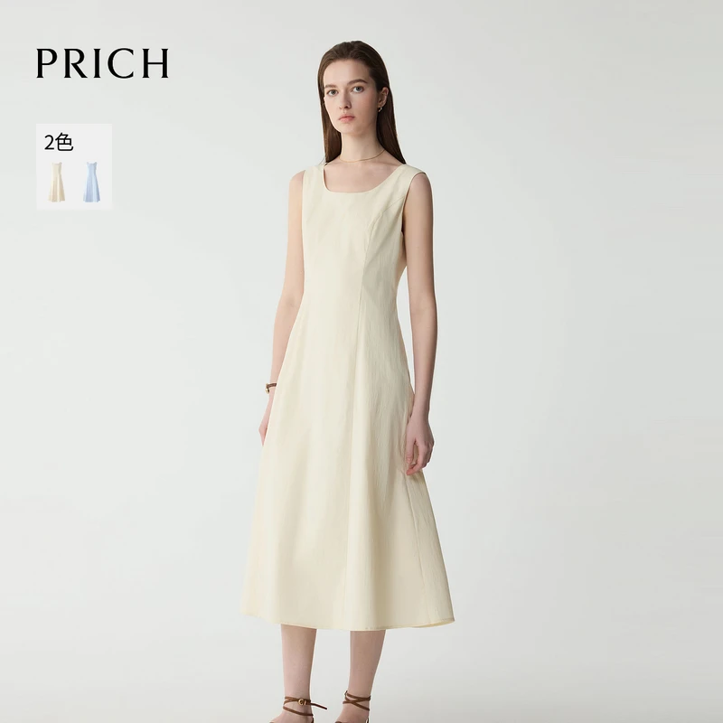 0134+【CC专属】+PRICHU领无袖吊带连衣裙
