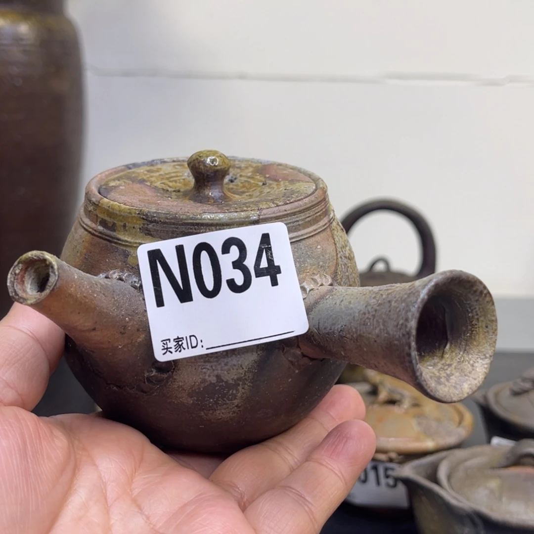 备前烧作品 陶古侧把