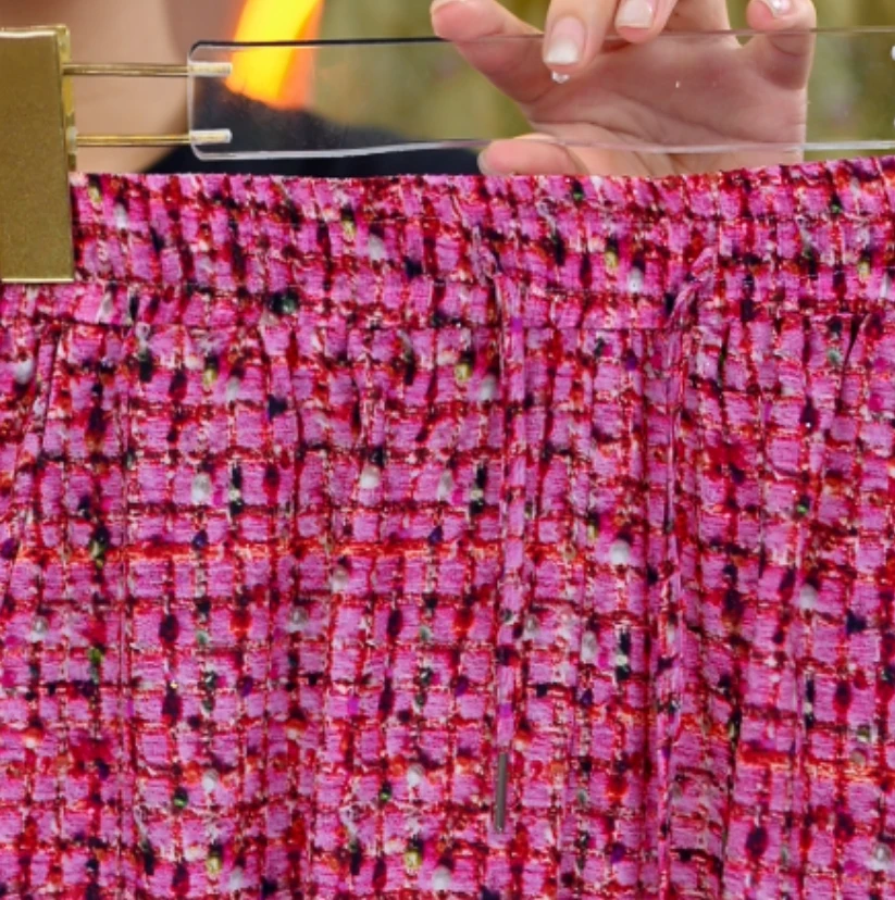 【3D织花】花间丝绸2025新款高腰垂直冰丝凉感透气阔腿裤C088肖峰