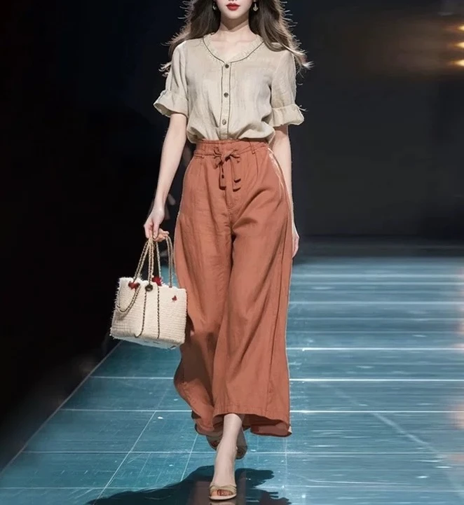 206【两件套】轻奢风落日橘·高级感宽松显瘦套装（J26）