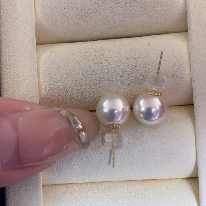 18K金镶嵌耳饰海水珍珠