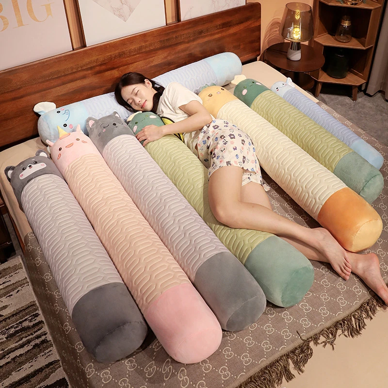 冰乳胶长条抱枕女生睡觉床上夹腿侧睡枕头卧室男款大靠垫床头靠枕