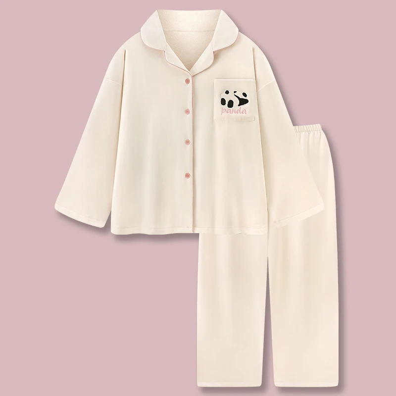 『萌宝潘达』海岛绒睡衣女款冬季冬天保暖长袖家居服春秋冬2025新款