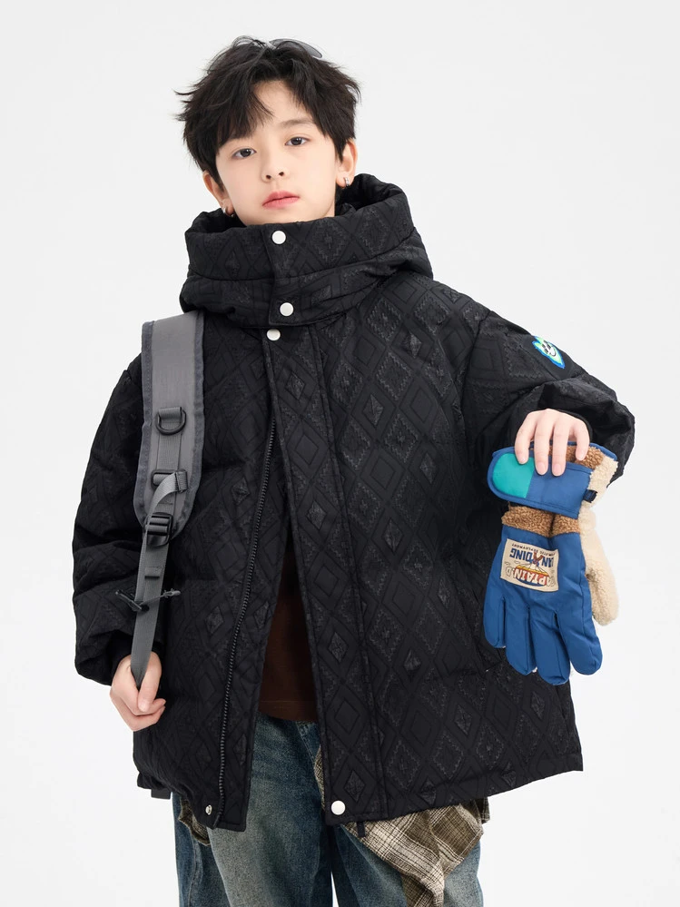 羽绒服韩版纯色通用中大童