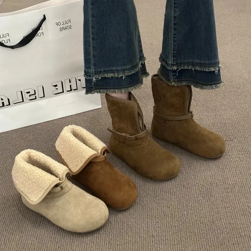 超火内增高厚底两穿雪地靴女款冬季爆款加绒保暖棉靴外穿勃肯短靴